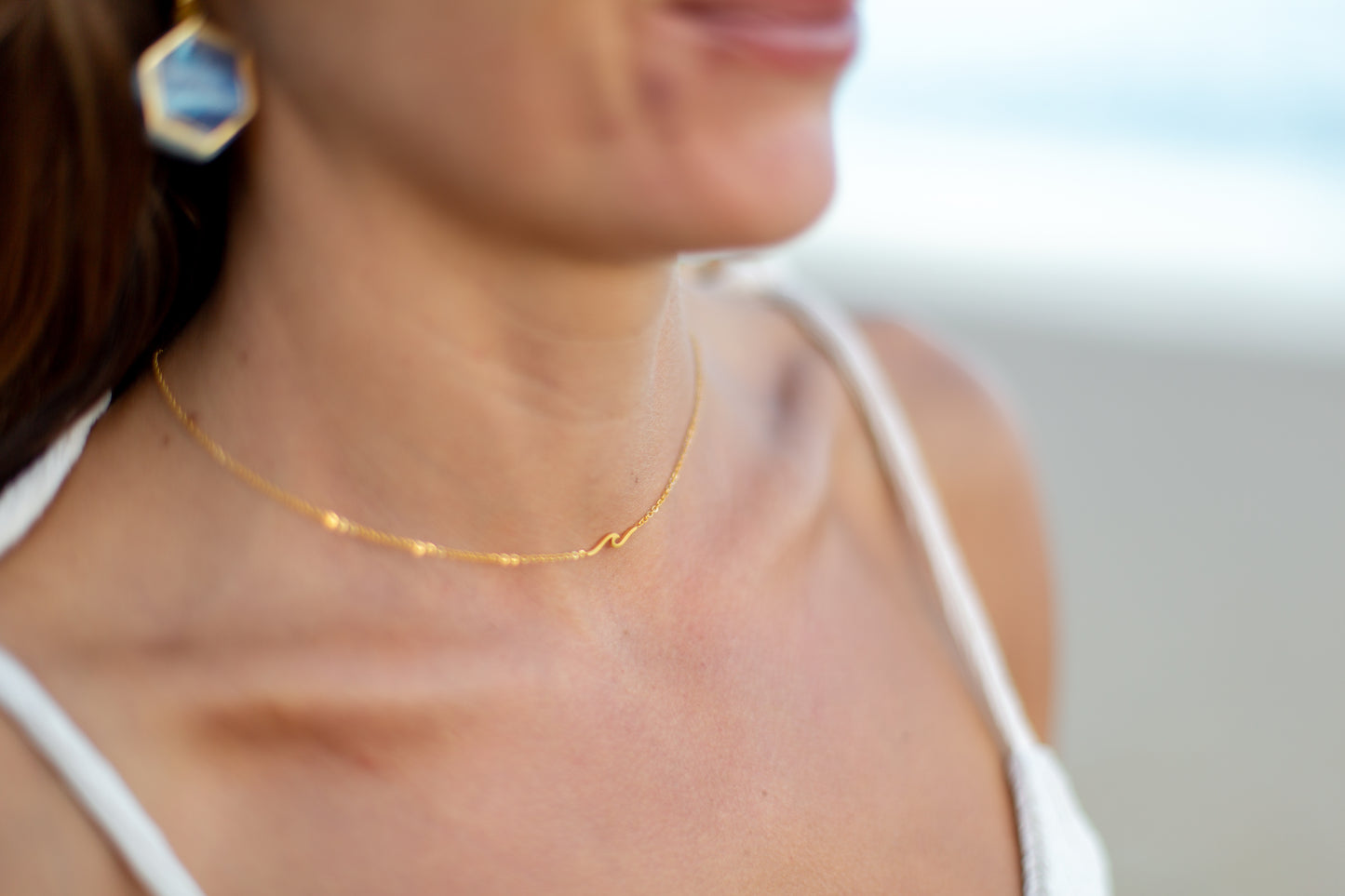 Wave necklace gold plated