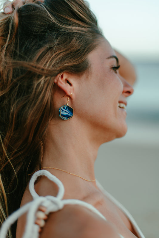 Deep ocean blue earrings