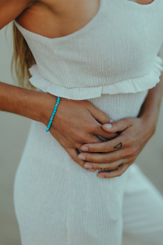 Turquoise bracelet gold plated