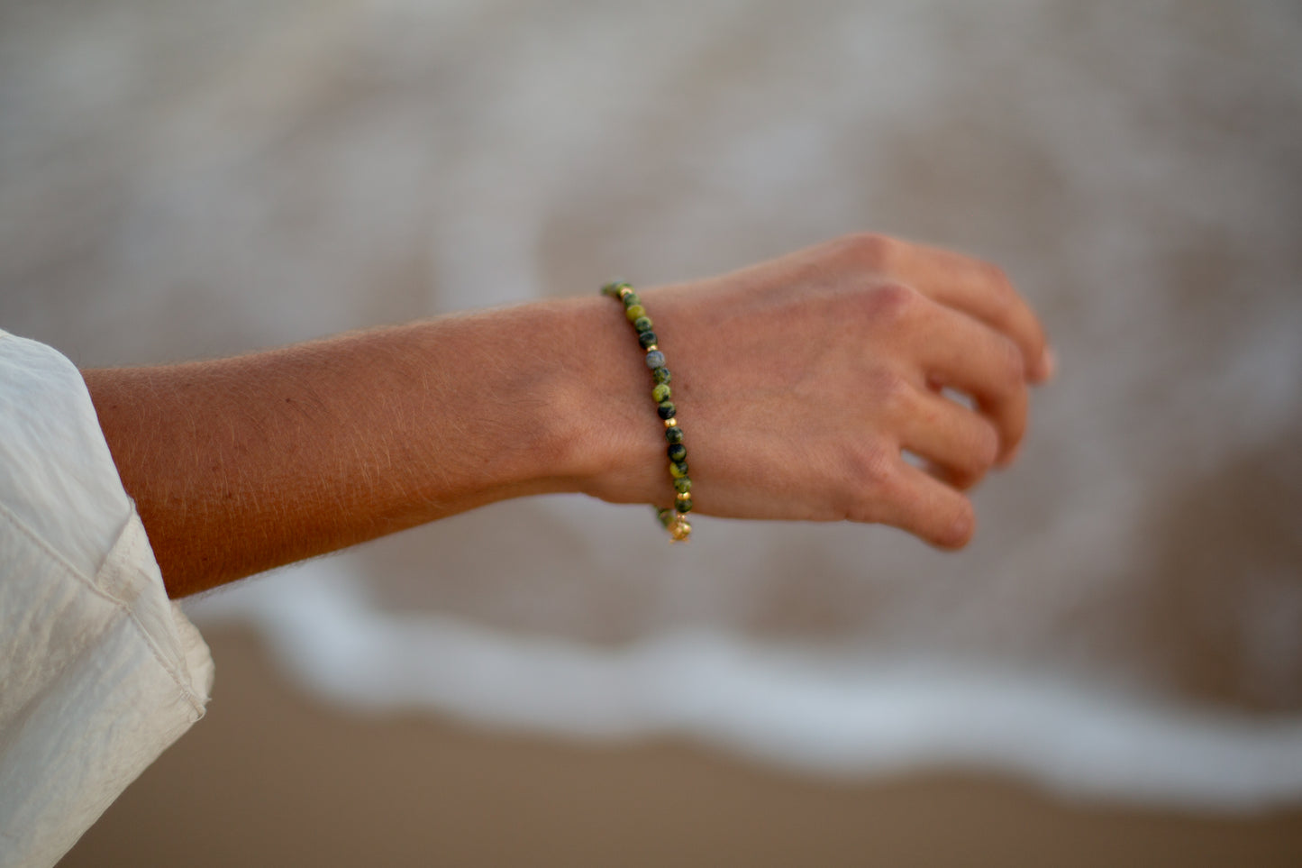 Jasper green bracelet gold plated