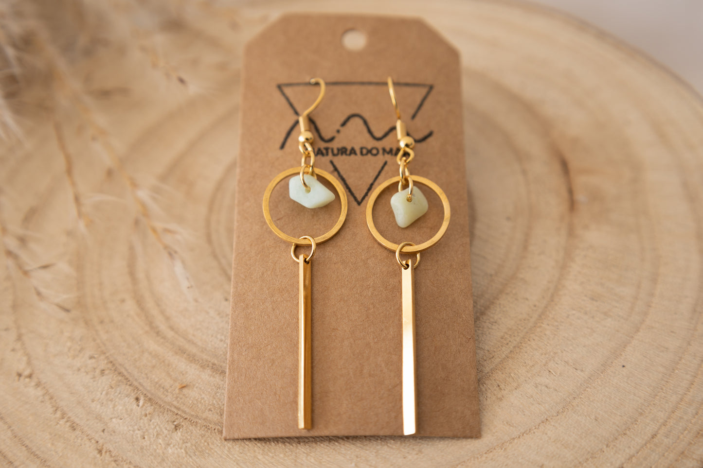 Aventurine circle earrings