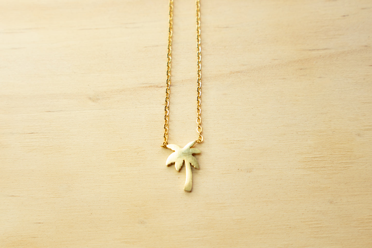 Palm tree necklace gold plated