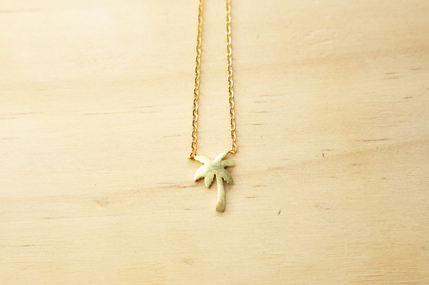 Palm tree necklace gold plated