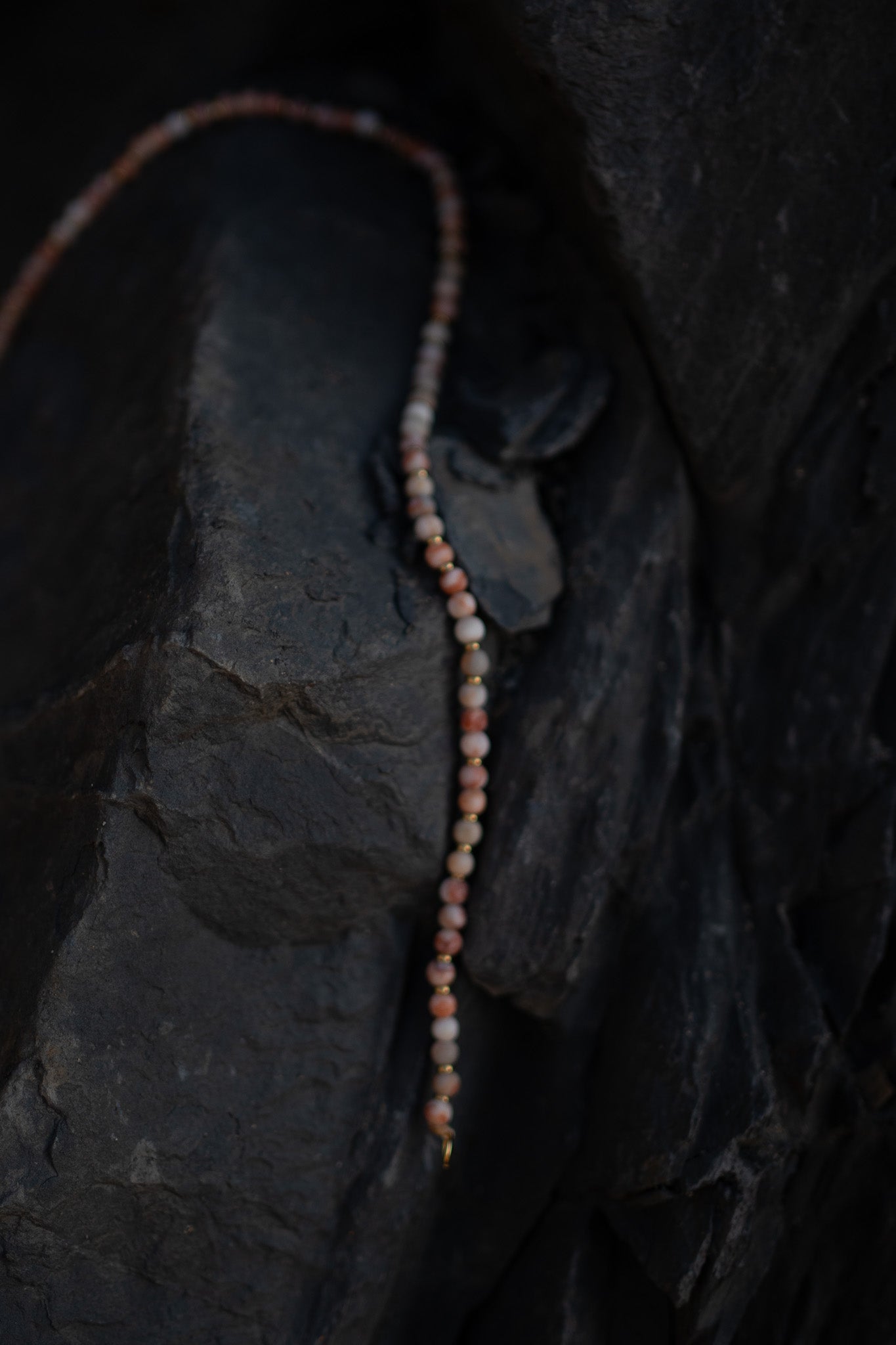 Pink Aventurine necklace gold plated