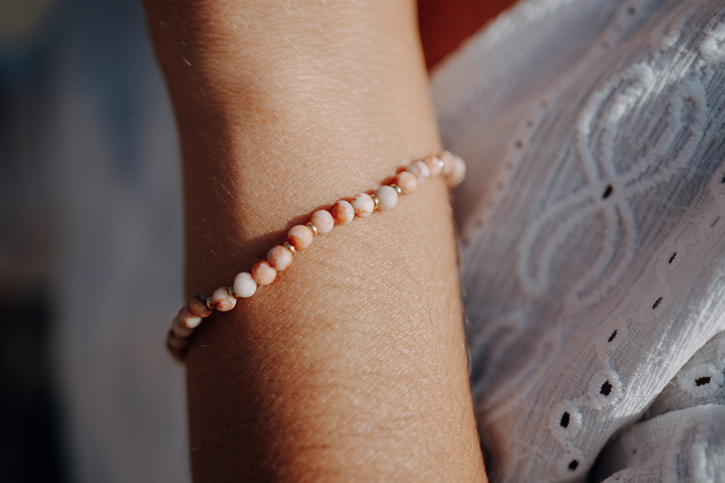 Pink aventurine bracelet gold plated