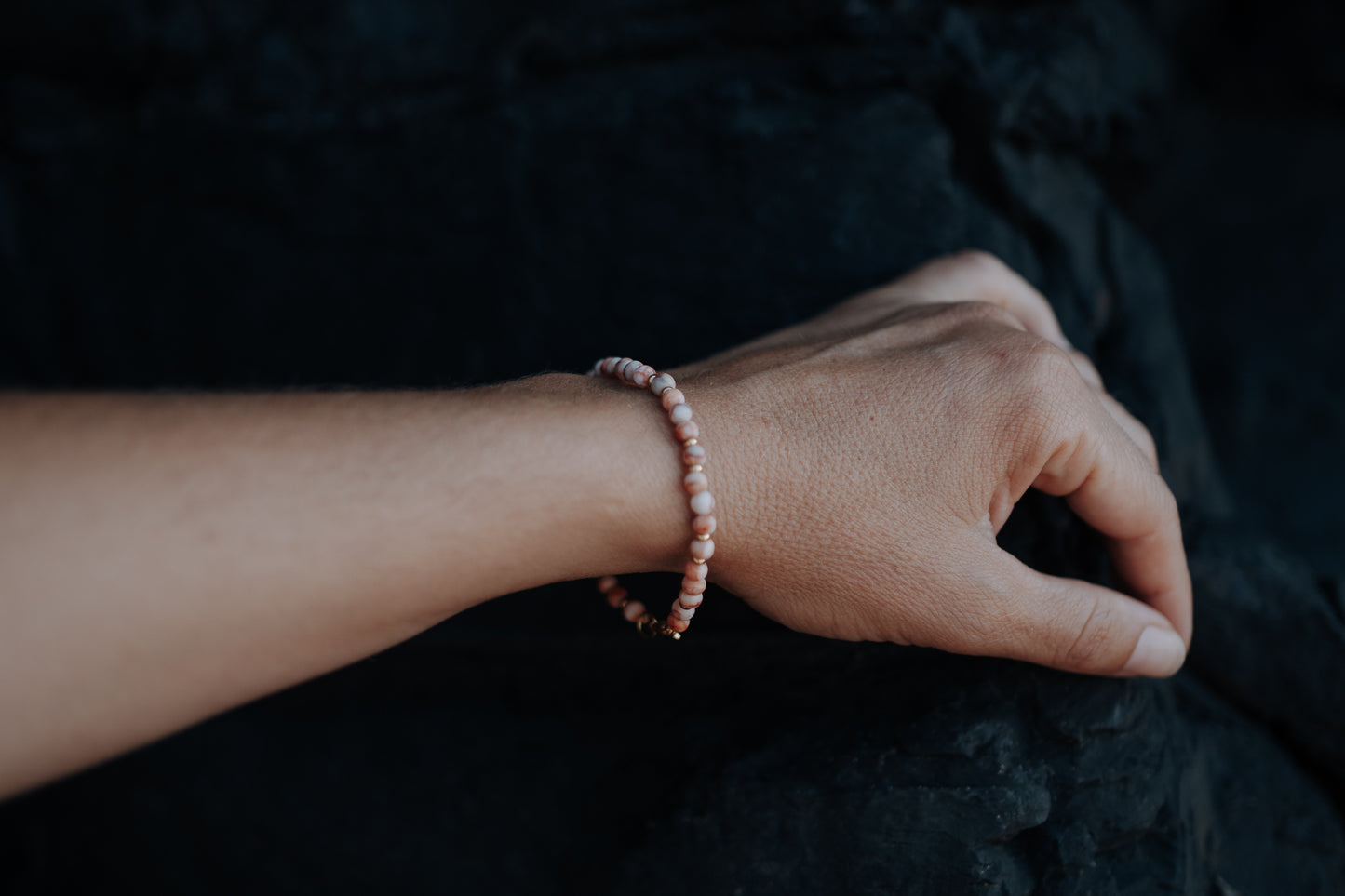 Pink aventurine bracelet gold plated