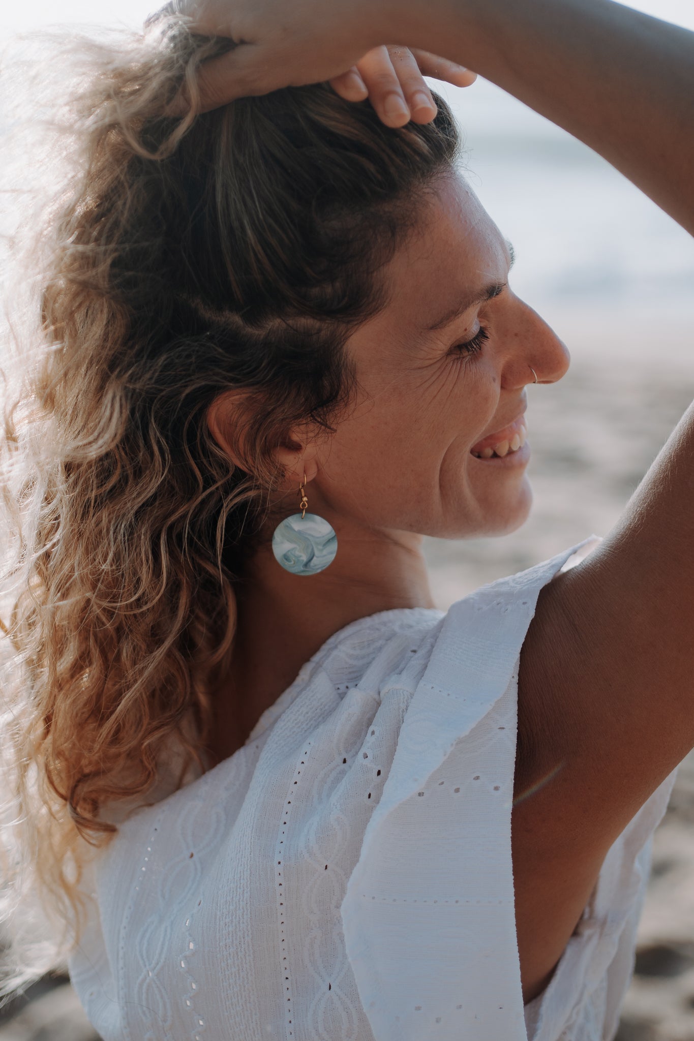 Peppermint big circle earrings