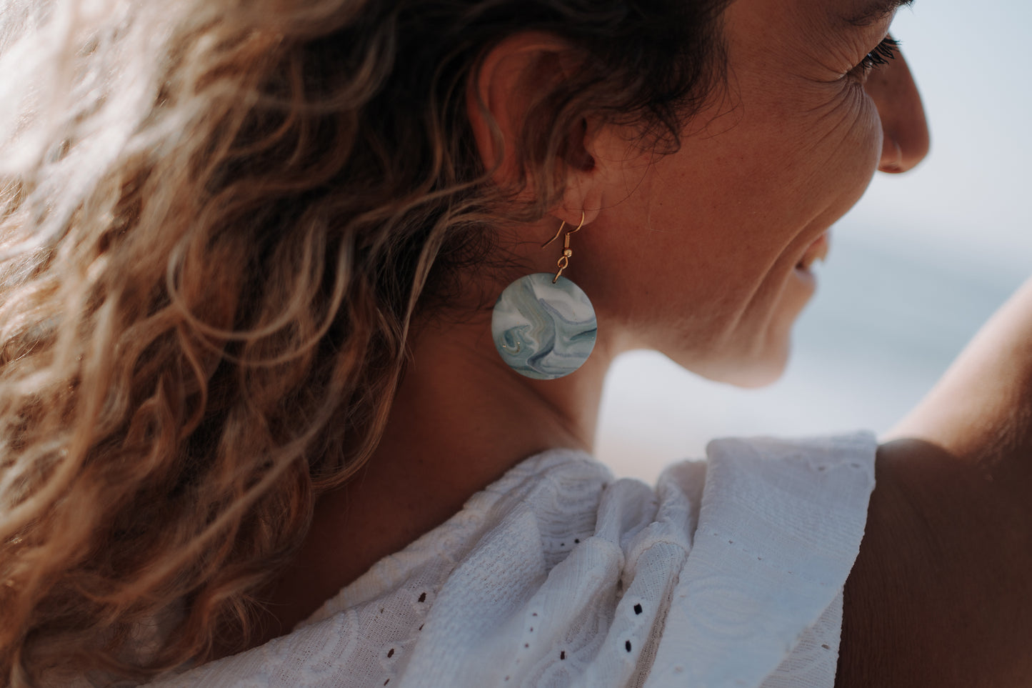 Peppermint big circle earrings