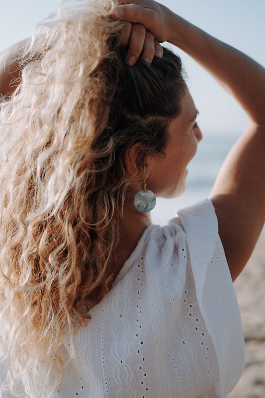 Peppermint big circle earrings